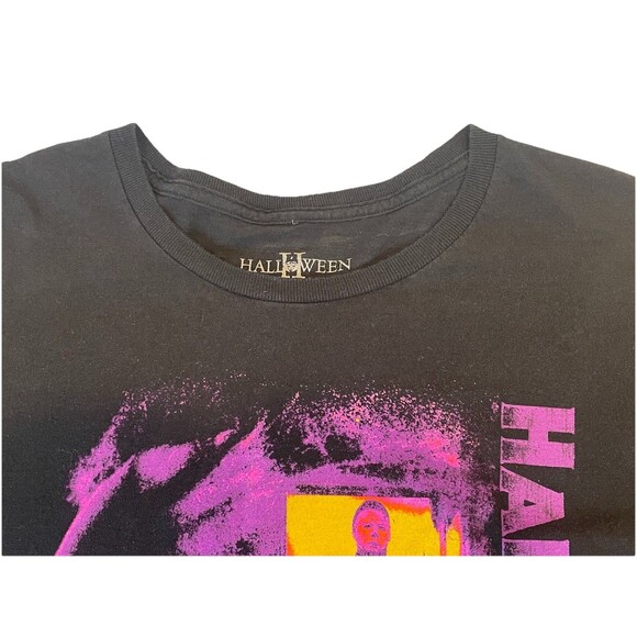 Halloween II Shirt Mens Large Black Purple Horror Movie Michael Myers Cotton - Picture 3 of 8